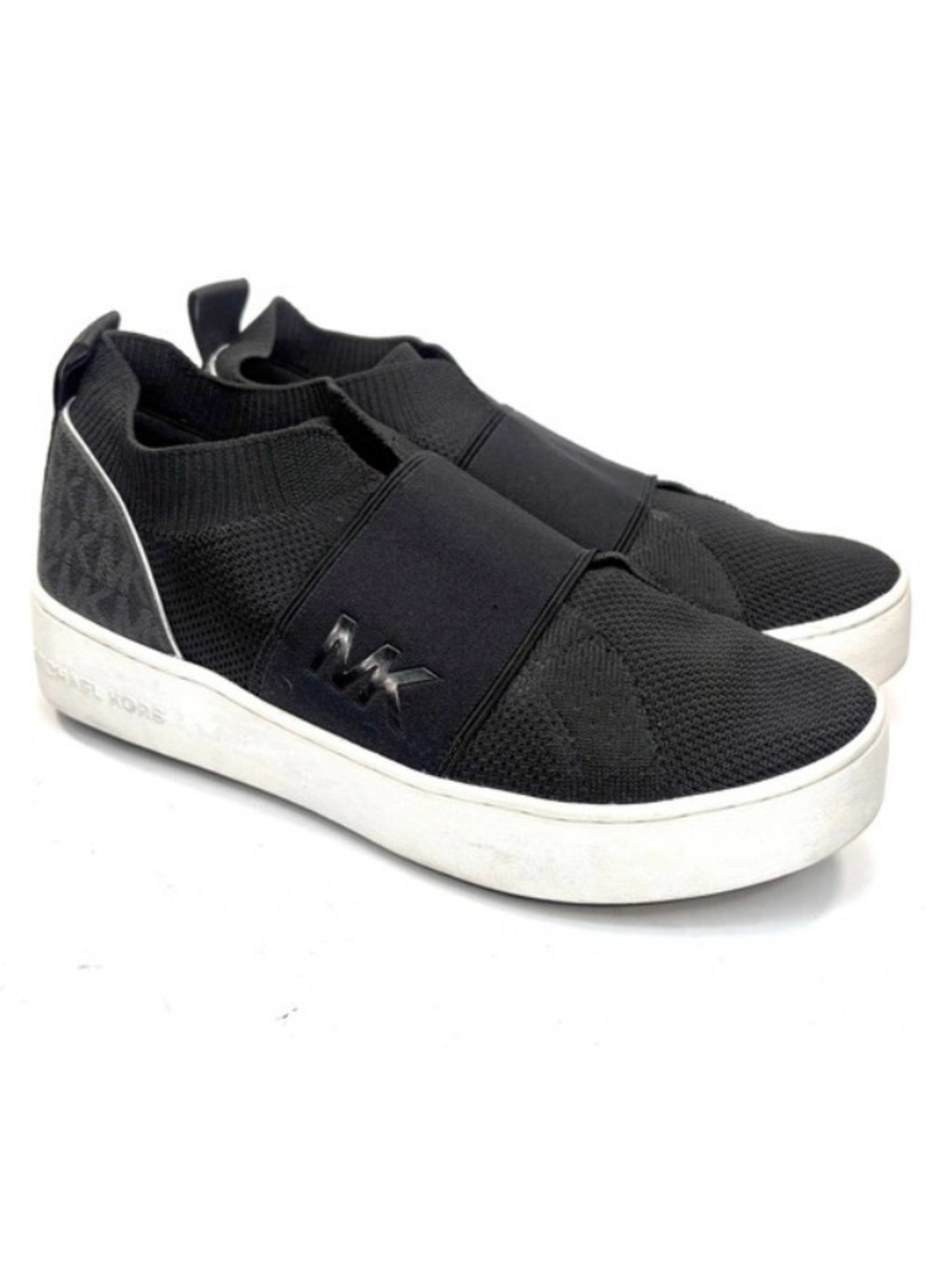 Michael Kors Sterling Black Textile Slip-On Trainers | 7.5